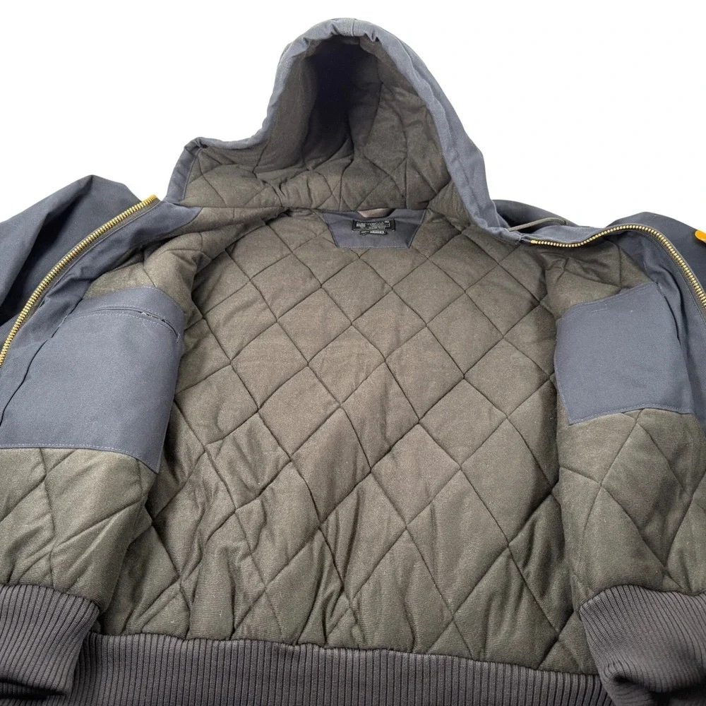 Carhartt J140 Firm Duck Flannel Lined Active Jacket Mens 2XL Navy Blue Made USA